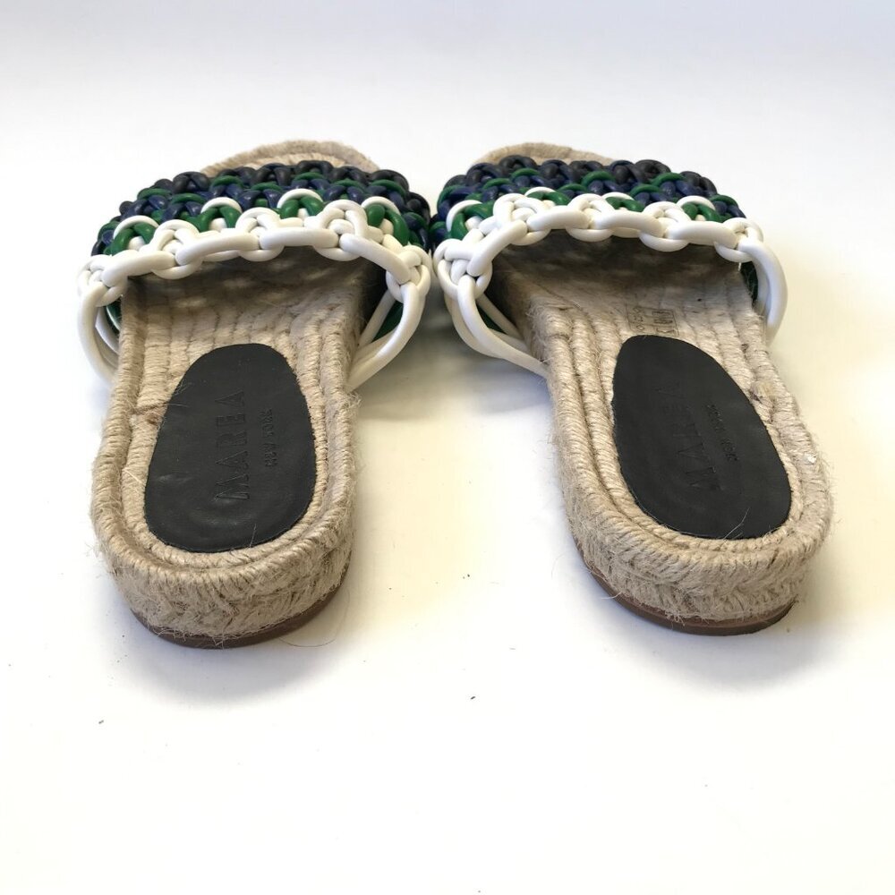 Anthropologie Marea Leather Braided Espadrille Sandals Slides Womens 39 9 Blue - Picture 8 of 11